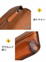 超美品★ショルダーバッグ ウエストバッグ メンズ 斜めがけ 肩掛け バッグ 男性用 レザー アウトドア_画像7