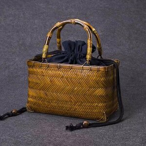  beautiful goods * bamboo braided up basket back handmade basket stylish shopping basket storage bag pretty new goods 