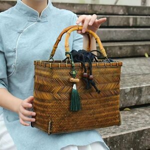  feeling of luxury full load! basket storage basket stylish bamboo . braided taking . in stock hand handmade tote bag basket keep hand nature. superior article 