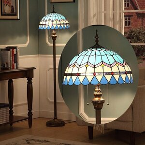  beautiful goods * high quality * stain do lamp stained glass antique floral print retro atmosphere Tiffany technique floor stand lighting . interior ornament 