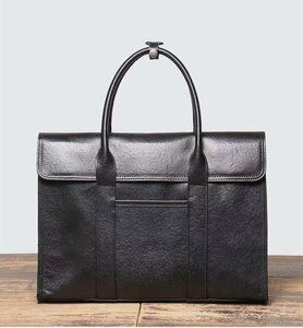 popular recommendation * original leather men's bag business bag handbag commuting high capacity briefcase multifunction shoulder bag A4 correspondence 13 -inch PC storage 