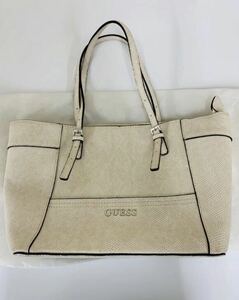 ●GUESS トートバッグ レザー ベージュ　パイソン