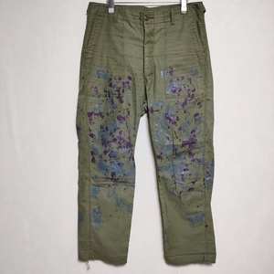 4-0502G∞Needles FATIGUE PANT BACK SATEEN PAINT ペイント加工 GL150 ファティーグ パンツ カーキ ニードルス F96060