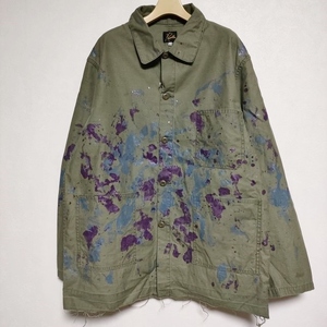 4-0502M∞Needles D.N. COVERALL Back Sateen Paint ペイント カバーオール gl149 ジャケット カーキ ニードルス F96059