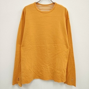 4-0503M♪Name. DOUBLE FACE LONG SLEEVE TEE サイズ0 ダブルフェイス 長袖Ｔシャツ カットソー ロンＴ 22SS オレンジ ネーム F95799