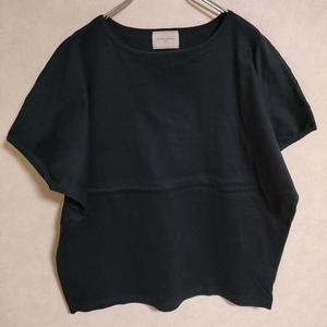 4-0507S△UNITED ARROWS ボートネック Tシャツ コットン 半袖Ｔシャツ カットソー ブラック ユナイテッドアローズ 232004