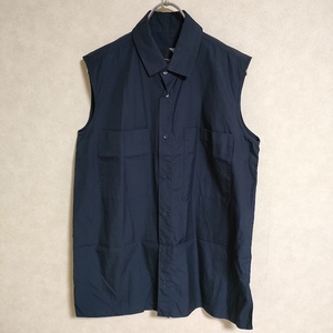 4-0507S^ATON shirt blouse no sleeve cotton size 02 shirt navy ei ton 231917