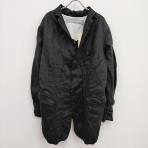 4-0512M♪PLUS VETEMENTS DE TRAVAIL 新品 AMISH JACKET 定価61600円 リネンテーラードジャケット 黒 ヴェトモンドゥトラバイユ F96413