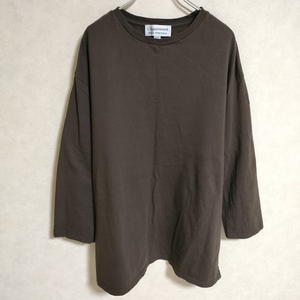 4-0513M△AMERICANA/L'Appartement フレア コットン 長袖Ｔシャツ カットソー ロンＴ ブラウン アメリカーナ/アパルトモン 237865