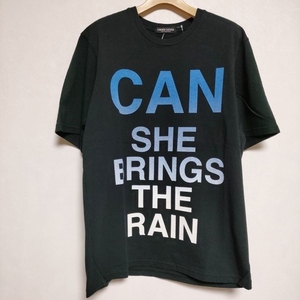 4-0525S∞UNDERCOVER CAN SHE BRINGS THE RAIN プリント 半袖Ｔシャツ カットソー ブラック アンダーカバー F95306