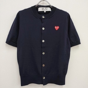 4-0531T!PLAY COMME des GARCONS red Heart badge wool cardigan AX-N095 XS AD2023/8 navy Play Comme des Garcons 240622