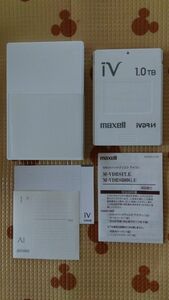 maxellマクセルiVDR-S 1TB カセットハードディスク　ホワイト　動作確認済み　付属品有り　ハードケース付　