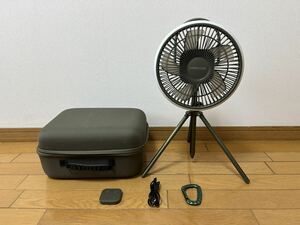 HAGハゴオギ (ハゴオギ) コードレス 充電式 扇風機 ケース付き オリーブグリーン