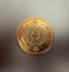 [ ultimate beautiful goods ] old two 10 . gold coin 20 jpy gold coin Meiji 3 year old coin approximately 33g
