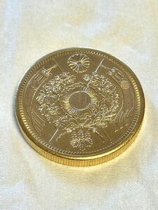 復刻版 近代銭 明治三年銘 旧二十圓 金貨 金鍍金 プルーフ調仕上げ