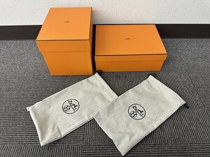 I103-Y31-1167 HERMES エルメス 空箱 空き箱 ボックス BOX オレンジ 保存箱 小物 現状品①