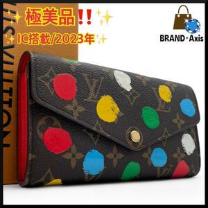 ★【超極美品】ルイヴィトン モノグラム LV×YK ポルトフォイユ・サラ 二つ折り長財布 草間彌生 2023年限定 レディース M81980★