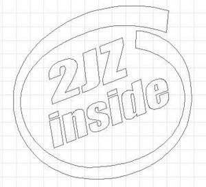 「2JZ inside」ステッカー　intel inside　パロディ