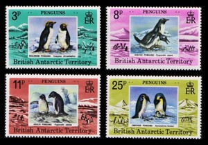 cκ875y2-8B2　英領南極1979年　マカロニペンギンなどペンギン・4枚完