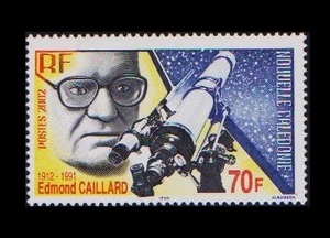 zα110y4-2n　ニューカレドニア2002年　edmond caillard　天文学者・1枚完