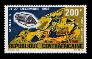 cκ591y1-3C　中央アフリカ1970年　宇宙・アポロ12号月面着陸・1枚完