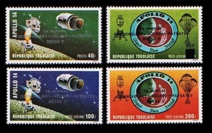zα201y1-2t　トーゴ1971年　ソユーズ11号帰還失敗・宇宙・4枚完