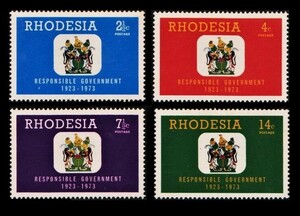 Dα72y1-6r　ローデシア1973年　ローデシアの紋章・4枚完　　MNH/A