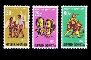 zα18y3-2i　インドネシア1974年　家族計画・3枚完