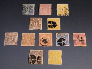  old stamp ① Sakura stamp 12 sheets Japanese paper * paper * temporary name less * temporary name entering / tebori stamp 