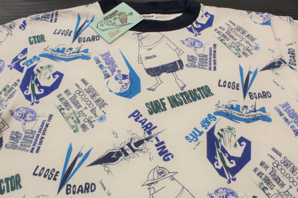 YTS69 Восток L John se балка sonsa- плавник s трактор SURF INSTRUCTOR общий рисунок Lynn ga- короткий рукав футболка SUN SURF солнечный Surf John Severson