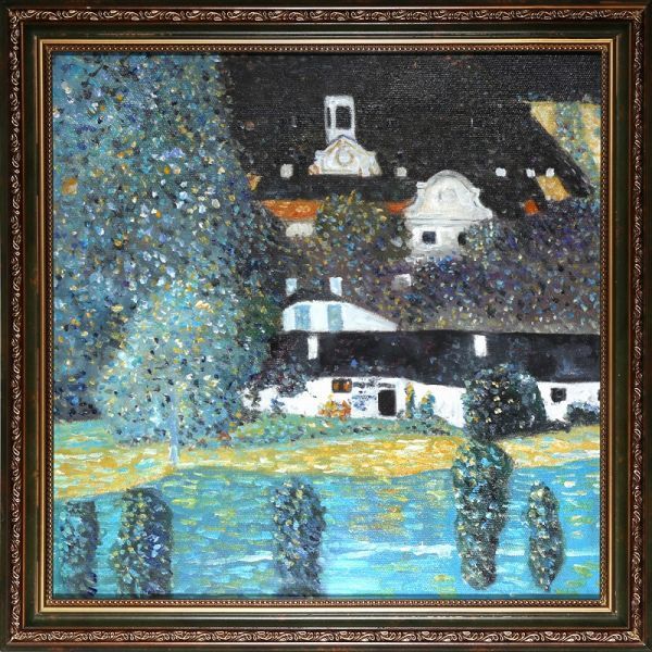 Pintura al óleo Pintura de paisaje Castillo Kammer II en el lago Attersee Klimt Pintado a mano ★Tablero acrílico incluido★ Cuadro famoso Pintor famoso Interior J3.19-[AA]AU12, cuadro, pintura al óleo, Naturaleza, Pintura de paisaje