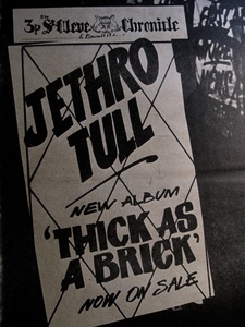 JETHRO TULL(ジェスロ・タル)◎『THICK AS A BRICK(ジェラルドの汚れなき世界)』◎稀少アルバム広告◎『MELODY MAKER』原紙[1972年]