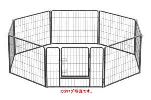 ★未使用！ FEANDREA ペットフェンス 中型 小型犬 室内外兼用 ペットサークル スチール製 犬ケージ 高さ60cm PPK86G★