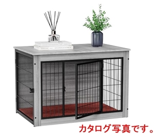 * unused! interior style wooden pet cage dog house blanket attaching gray *