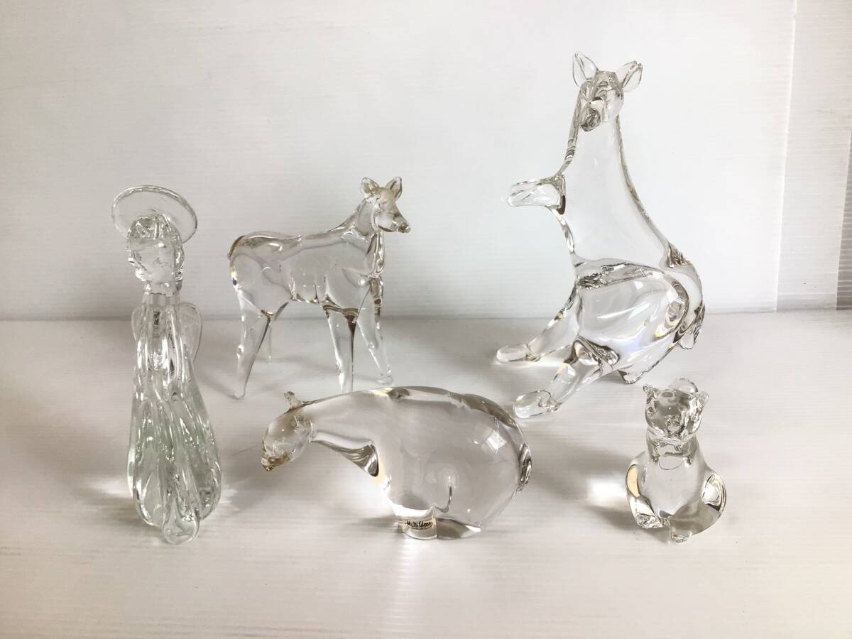 Y945 MultiGlass 5点 ガラス 置物 動物/天使 現状品 Y945 まとめて!5点セット MultiGlass/マルティグラス ガラス