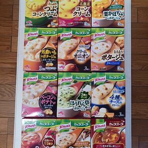 クノールカップスープ　詰め合わせ　12箱　つぶコーンクリーム　とろとろポタージュ　ベーコンとポテト　きのこ　トマト　ほうれん草