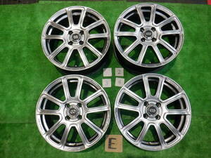 ★ ENKEI PF02 アルミホイール 4本セット 16x6.5J メッキ 4H PCD100 OFF+42 ハブ径75mm センターキャップ付 ★ 2梱包発送予定 ★