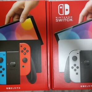 【新品未使用】Nintendo Switch 有機ELモデル ネオンブルー ネオンレッド＋ホワイト２個セット(バラ売り不可)の画像1