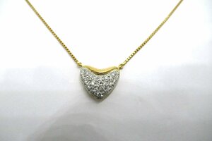 [ новый товар с отделкой ]tasakiTASAKI K18 Pt dia 0.43ct diamond колье ювелирные изделия Heart платина б/у разряд A BRJ* ювелирные изделия 