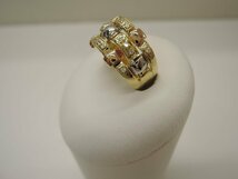 【新品磨き済】 K18 ゴールド Pt900 プラチナ ダイヤ0.16ct 指輪 リング サイズ15号 ジュエリー アクセサリー レディース Diamond NBJ_画像2