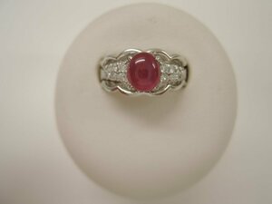 【新品磨き済】Pt プラチナ スタールビー1.86ct ダイヤ0.23ct 指輪 リング サイズ11号 ジュエリー アクセサリー レディース NBJ