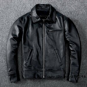 35万■最上級*ナッパ 本革 レザージャケット バイクウェア ライダー 革ジャン 牛革 バイクジャケット メンズ ライダース 超豪華 細身 4XL