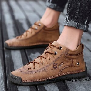  прогулочные туфли новый товар мужской высококлассный телячья кожа альпинизм обувь спортивные туфли Loafer уличный casual кемпинг легкий "дышит" Brown 27.0cm