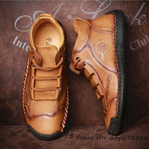  regular goods * walking shoes original leather shoes cow leather men's boots gentleman shoes sneakers outdoor light weight ventilation camp Brown 26.0cm