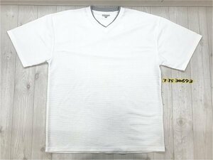 (株)マイカル メンズ ワッフル 二重Vネック 半袖Tシャツ 大きいサイズ 3L 白