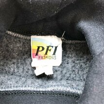 PFI FASHION レディース タートルネック 重ね着風 裏起毛 スウェットトレーナー L グレー黒_画像2