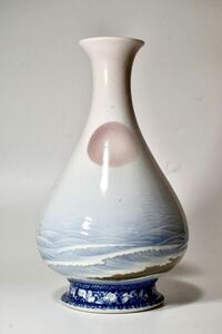  pine manner .. Kyoyaki Meiji ... under . sea wave asahi day map vase 