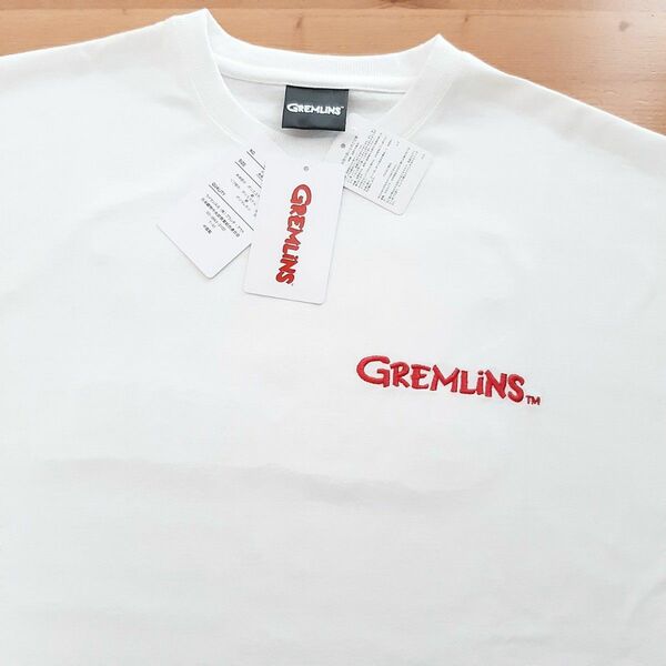 【新品・未使用・タグ付き】GREMLINS Tシャツ M フロント刺繍&バックエンボス加工 グレムリン