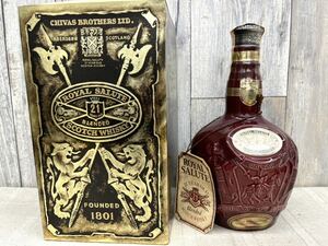 〈N737〉 古酒 未開栓 CHIVAS ROYAL SALUTE シーバス ロイヤルサルート 21年 スコッチ ウイスキー 700ml 陶器 箱一片破れあり