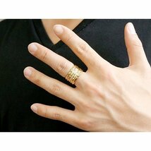 メンズ ダイヤモンドリング イエローゴールドk18 メタルバンド 時計 指輪 リング ダイヤ 18金 男性用 幅広 人気 ストレート 送料無料_画像4